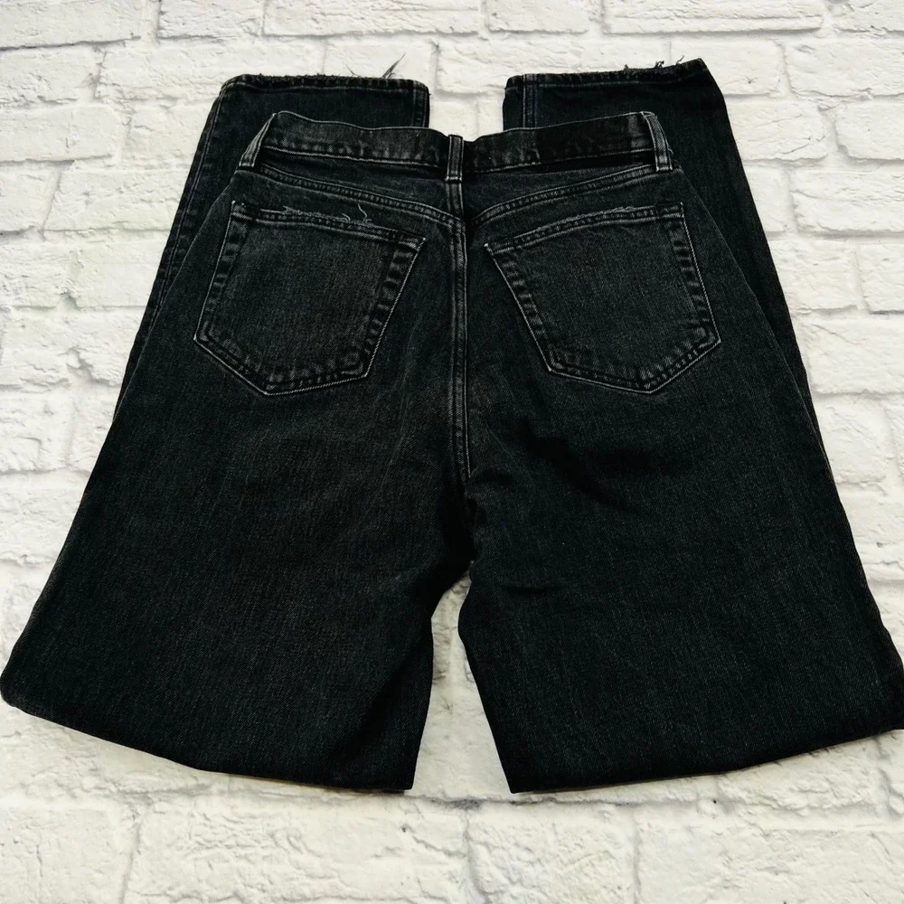 Abercrombie Fitch 4L/27 The Dad High Rise Black Crossover Buttonfly Jeans